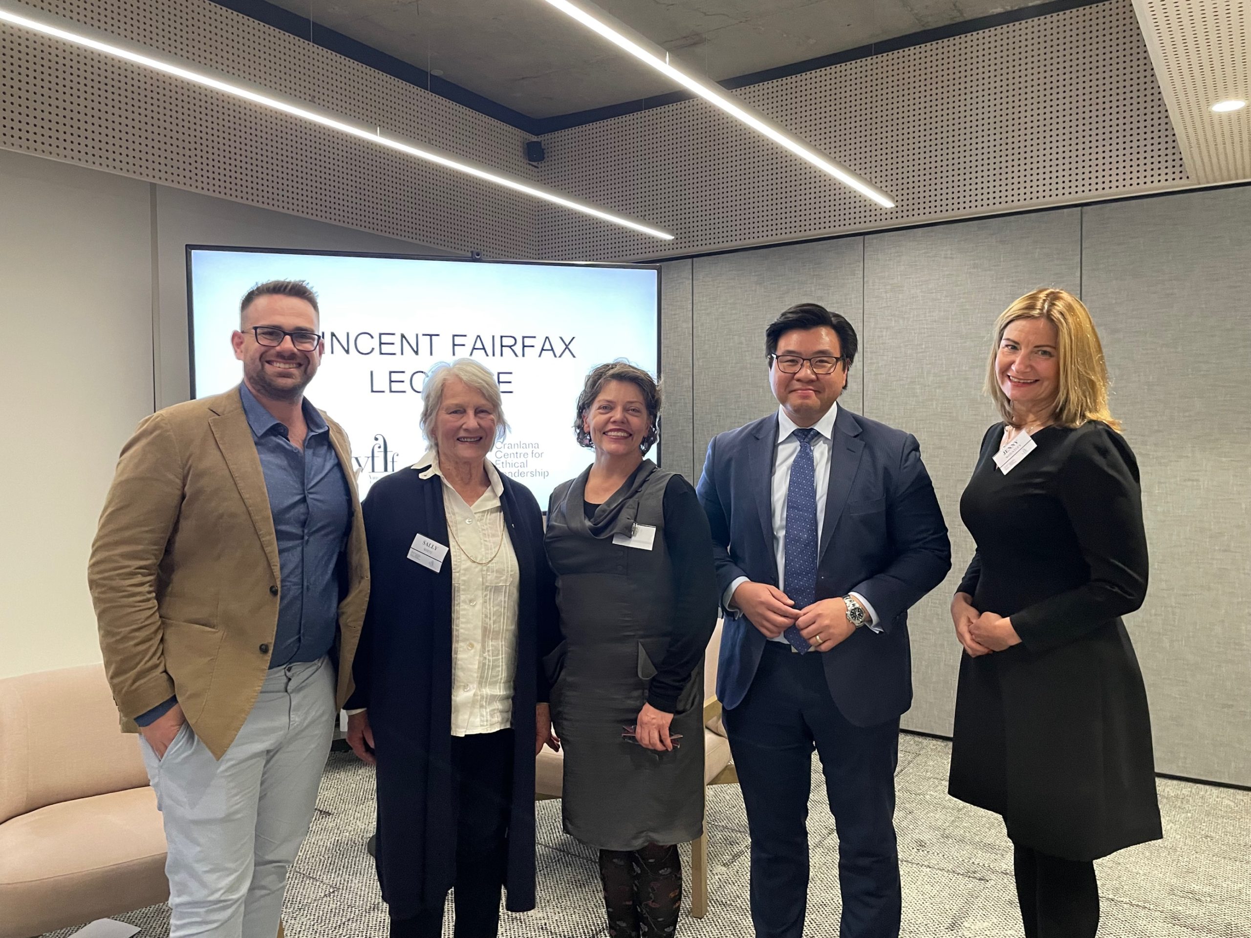 Dr Matt Beard, Sally White OAM, Vanessa Pigrum, Dr Tim Soutphommasane, Jenny Wheatley